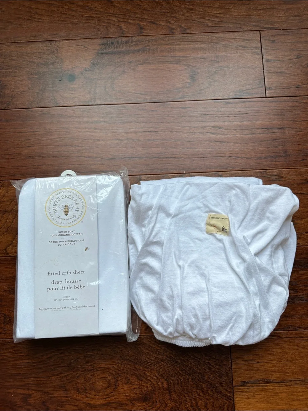 Burt's Bees Baby White Fitted Crib Sheet - Organic Cotton